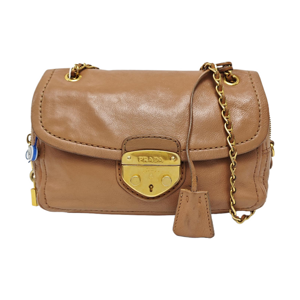 Calfskin Shoulder Bag Brown