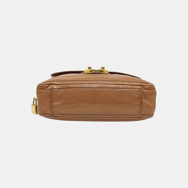 Calfskin Shoulder Bag Brown