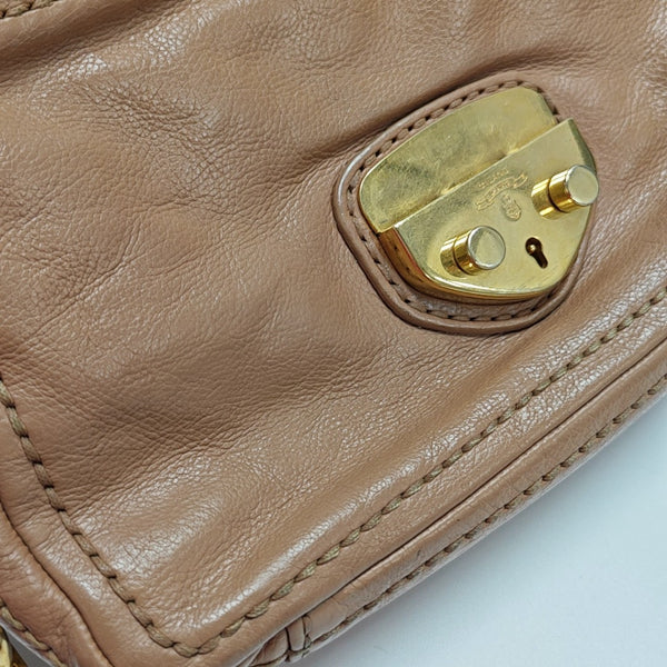 Calfskin Shoulder Bag Brown