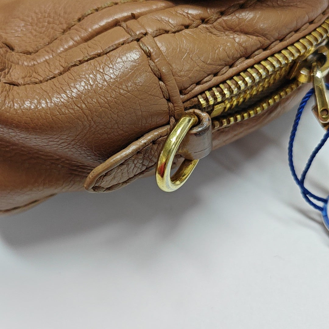 Calfskin Shoulder Bag Brown