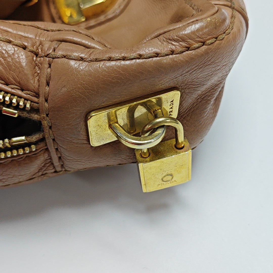 Calfskin Shoulder Bag Brown