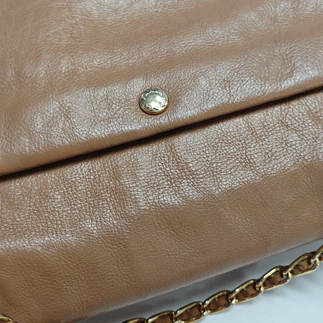 Calfskin Shoulder Bag Brown