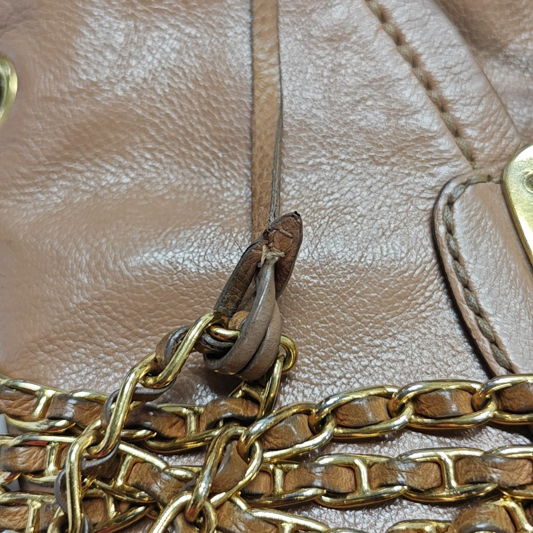 Calfskin Shoulder Bag Brown