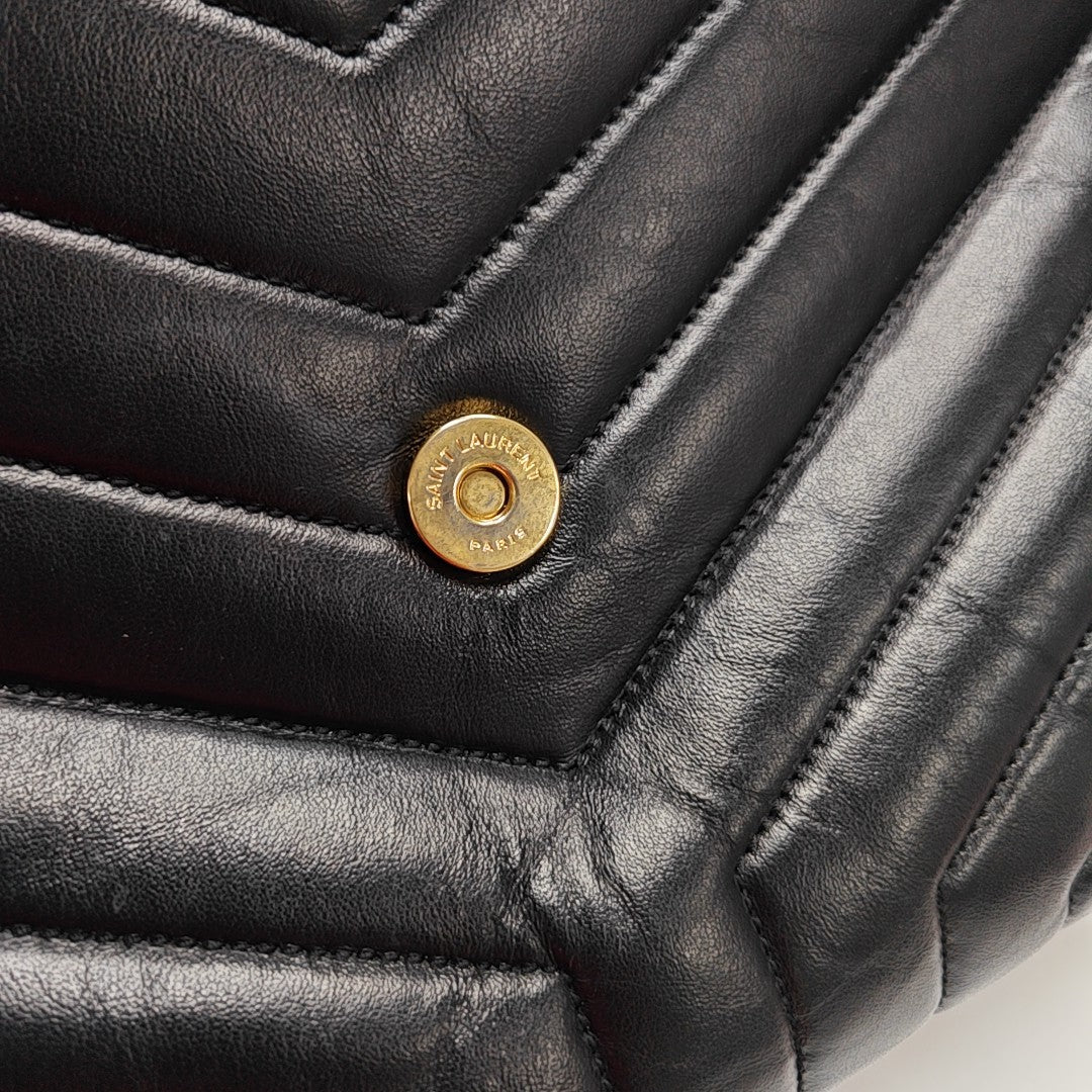 LOULOU Small Quilted Calfskin Black