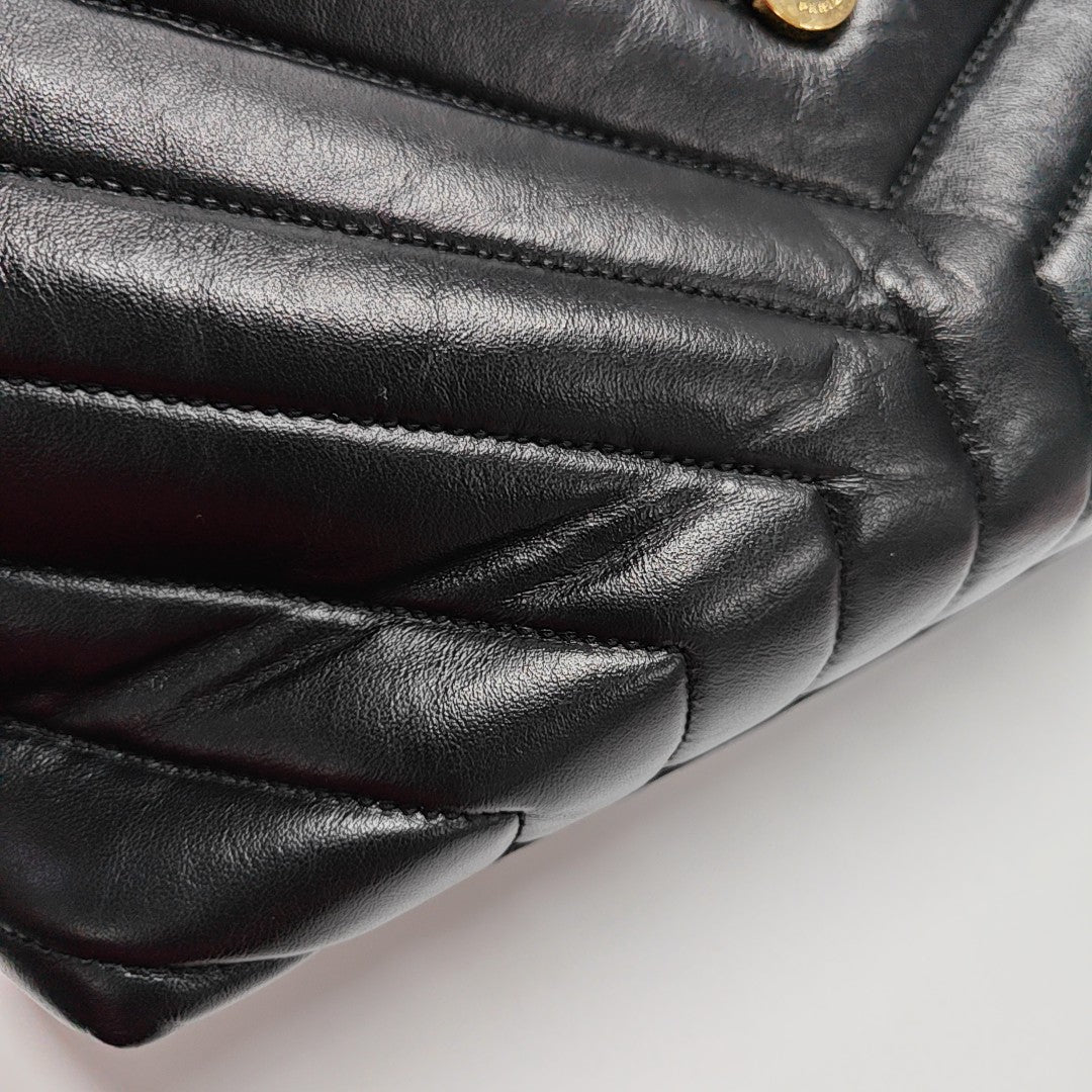 LOULOU Small Quilted Calfskin Black