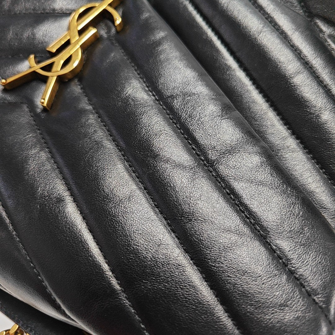 LOULOU Small Quilted Calfskin Black