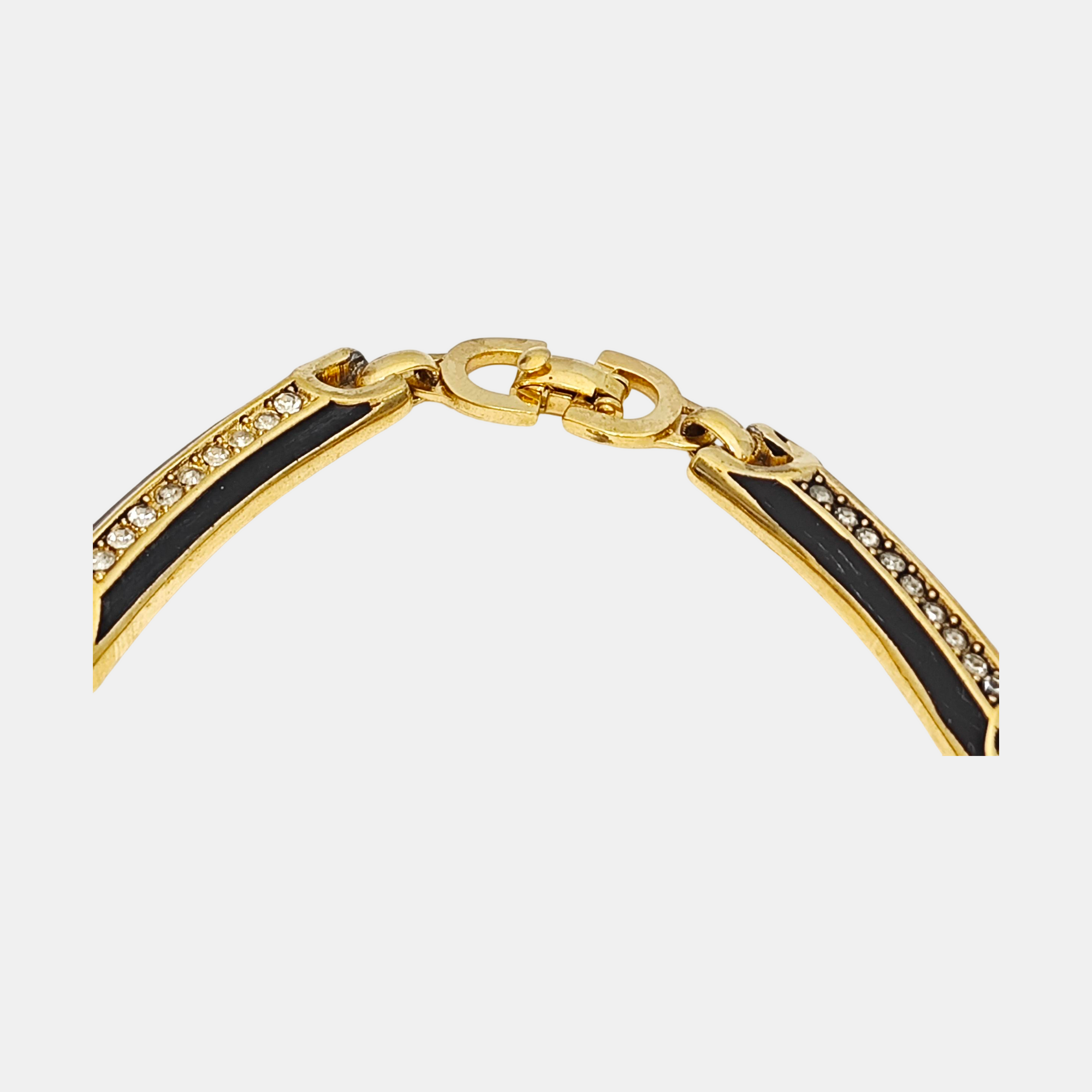 Authenticated pre-owned  Gold-tone Metal Synthetic Crystal Gold Necklace - Necklace at Looply