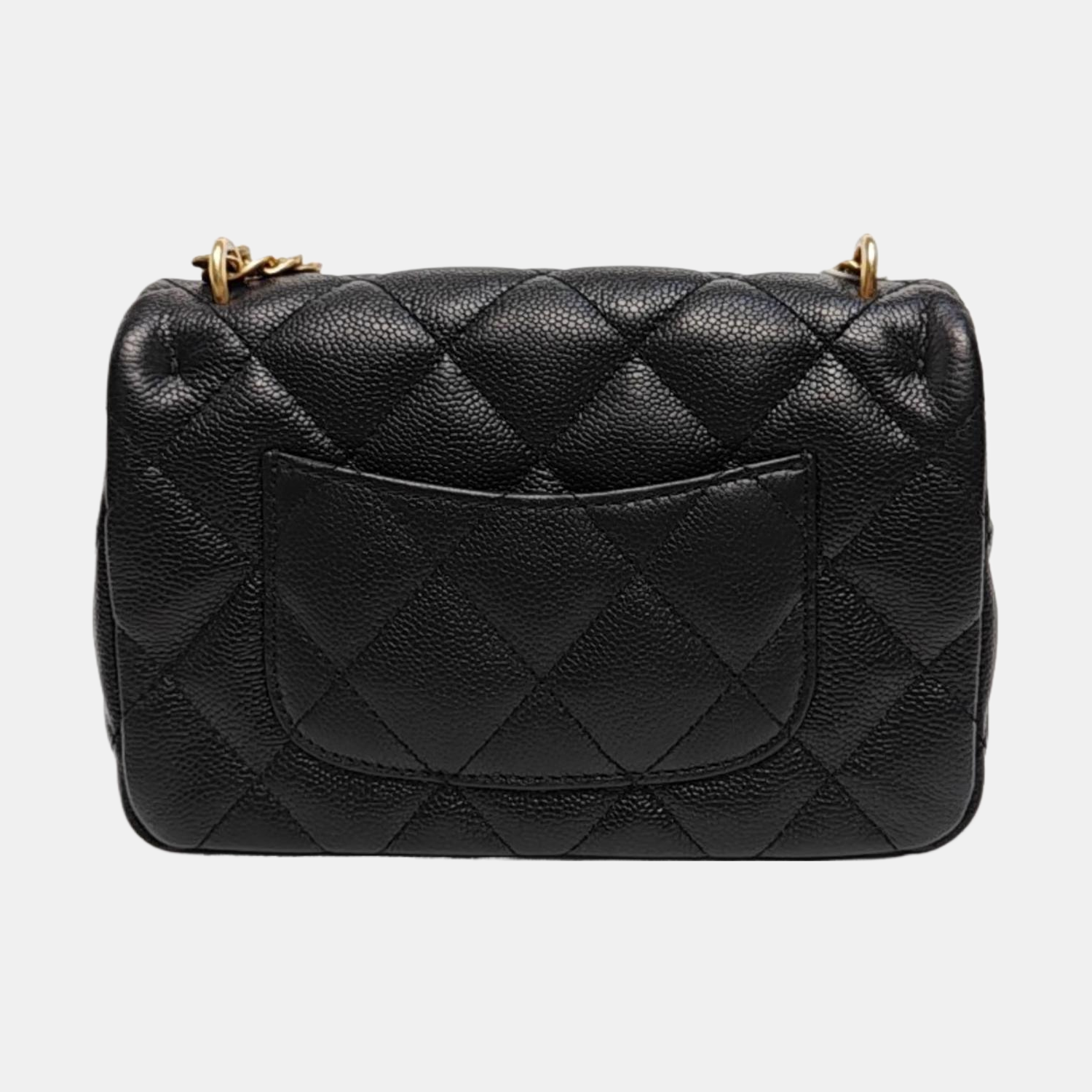 CLASSIC FLAP Mini Quilted Grained Calfskin Black