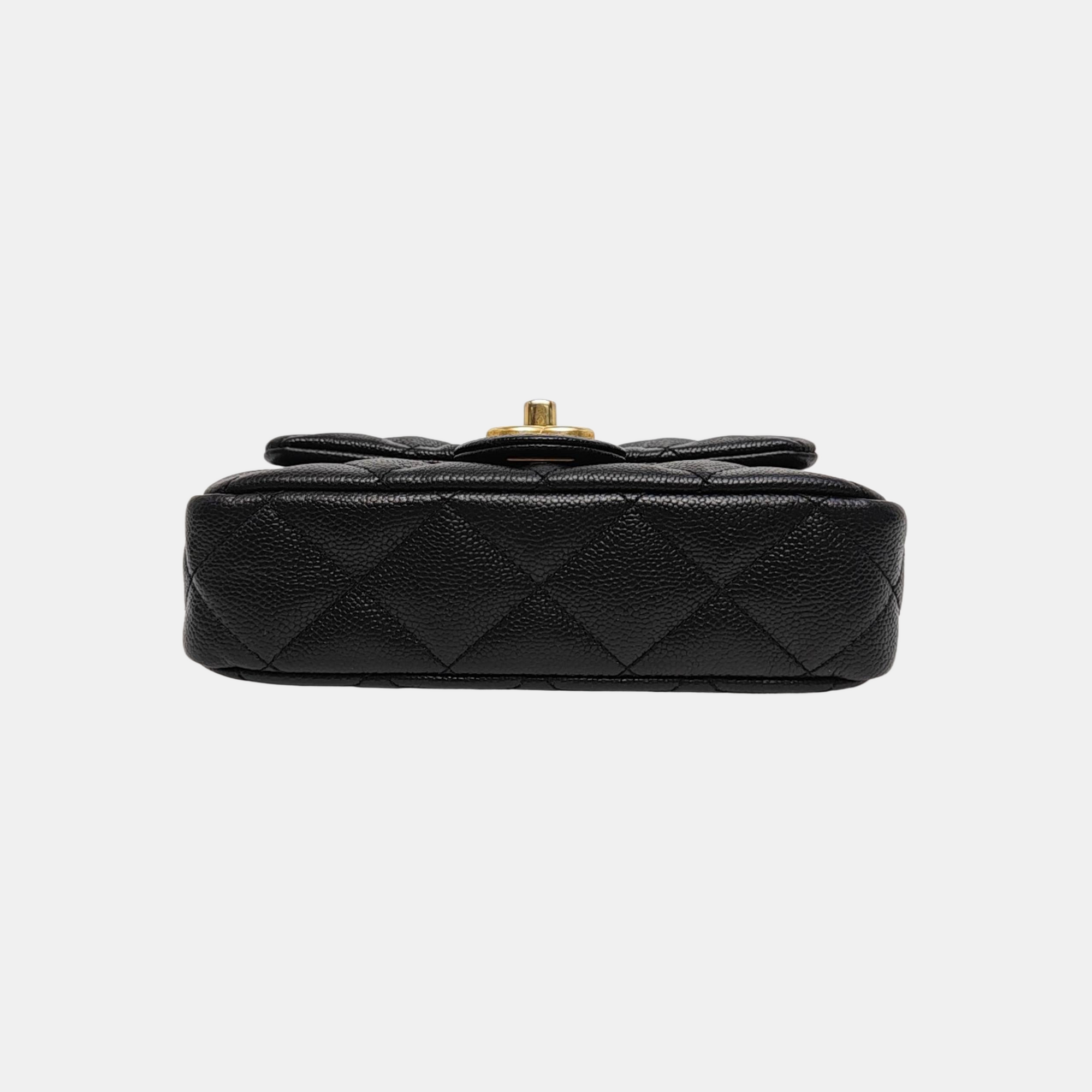 CLASSIC FLAP Mini Quilted Grained Calfskin Black