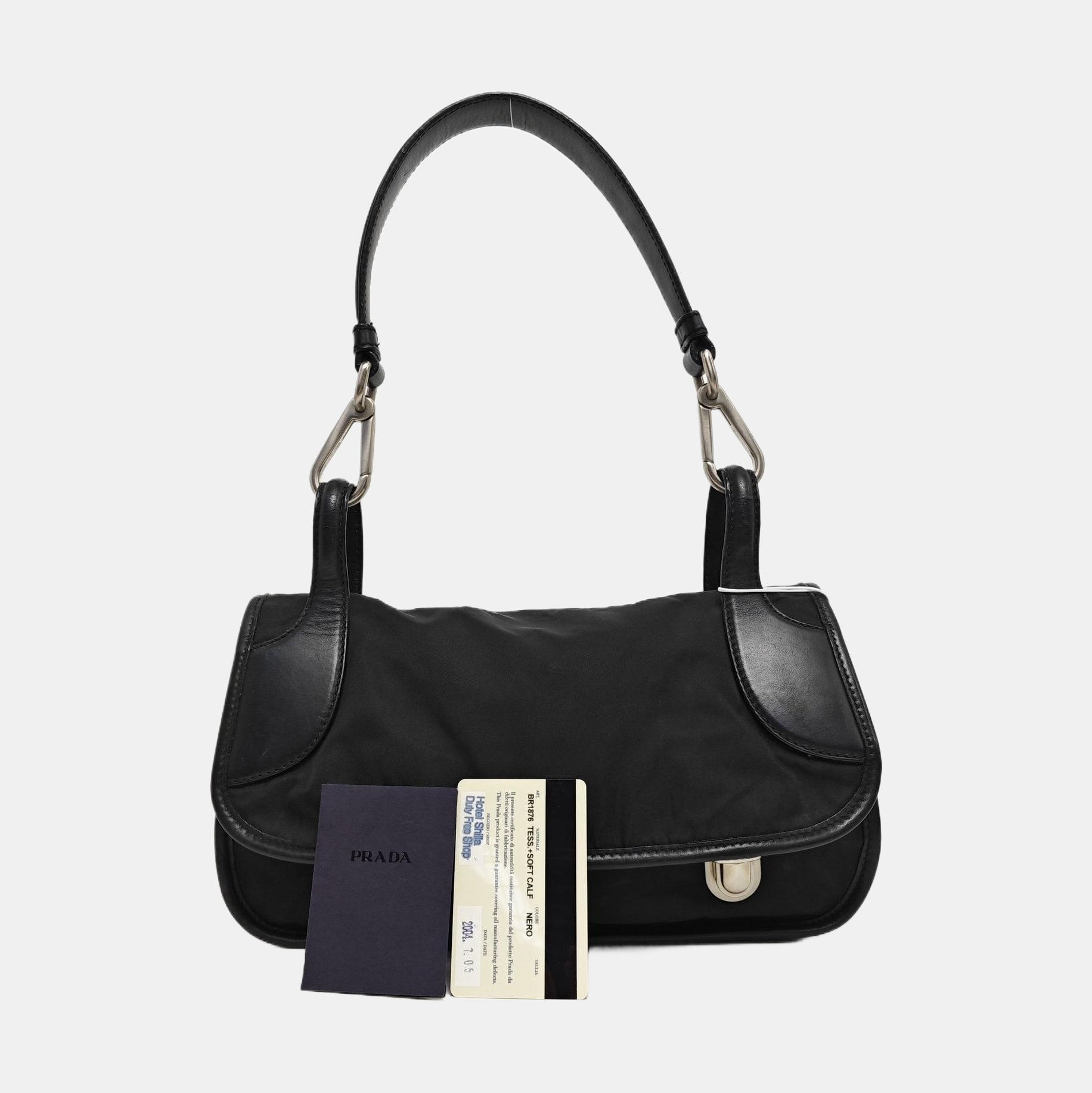 Nylon Top Handle Bag Black