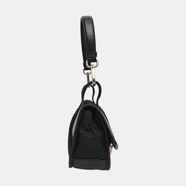 Nylon Top Handle Bag Black
