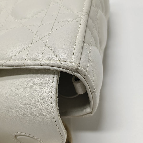 Lady D-Joy Medium Cannage Lambskin White