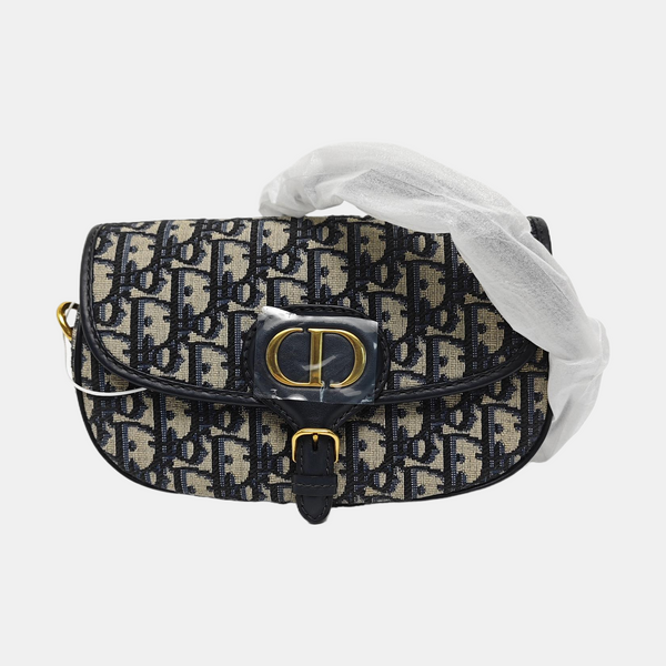 Bobby East-West Medium Oblique Canvas Blue