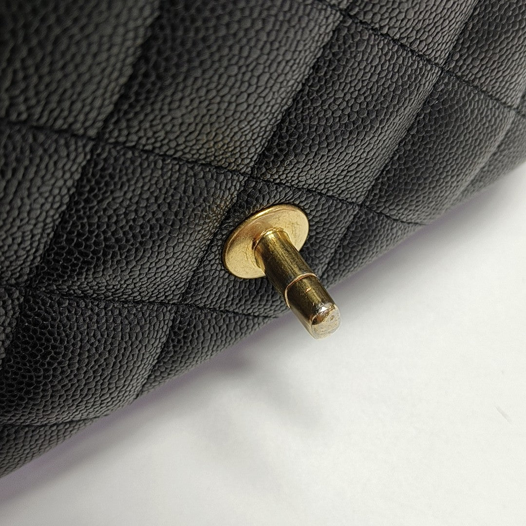 CLASSIC FLAP Mini Quilted Grained Calfskin Black