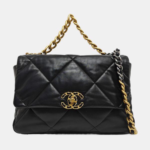 CHANEL 19 Small Quilted Lambskin Black