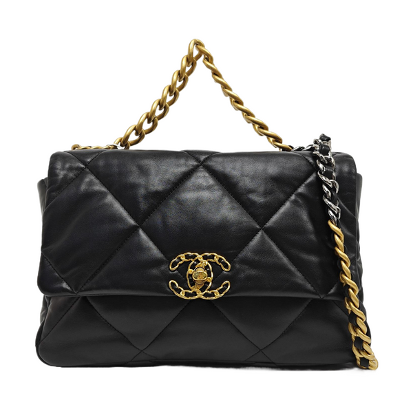 CHANEL 19 Small Quilted Lambskin Black
