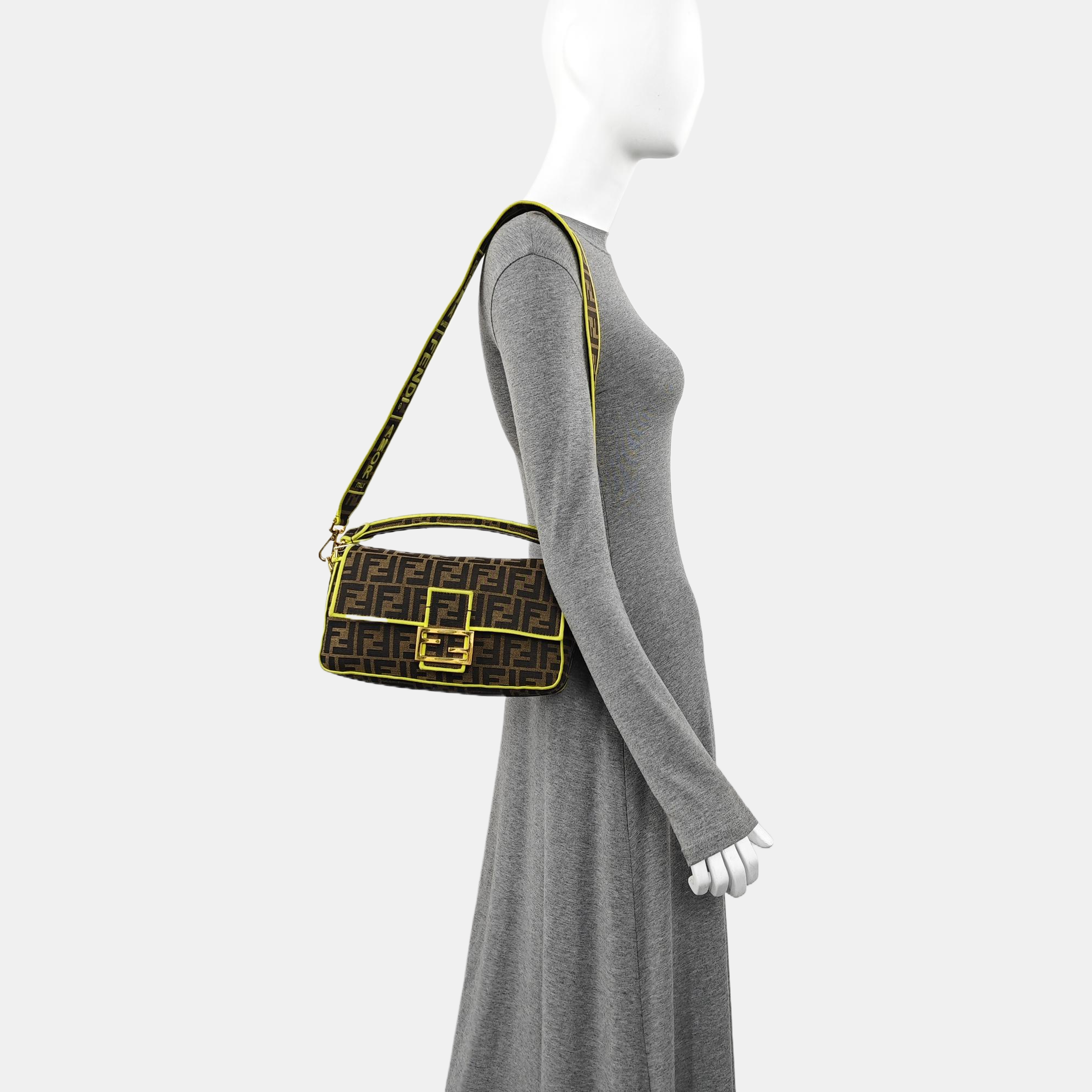 Baguette Medium Fabric Brown