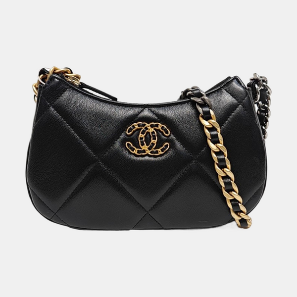 CHANEL 19 Mini Quilted Lambskin Black