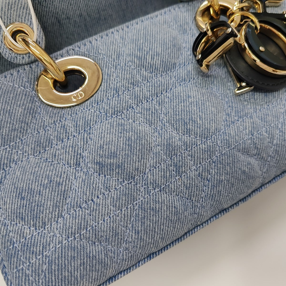 Lady D-Joy Small Cannage Denim Blue