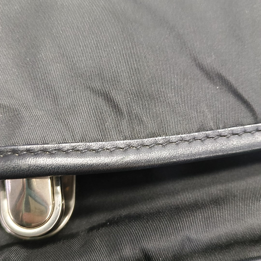 Nylon Top Handle Bag Black