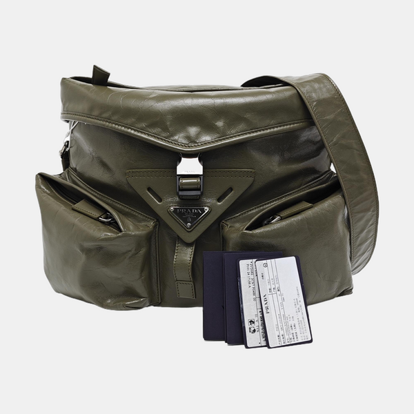 Leather Shoulder Bag Green