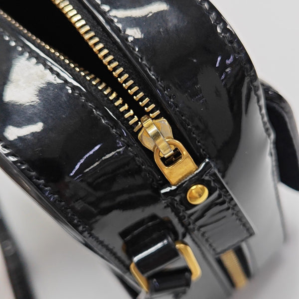 VICKY Quilted Patent Leather Black