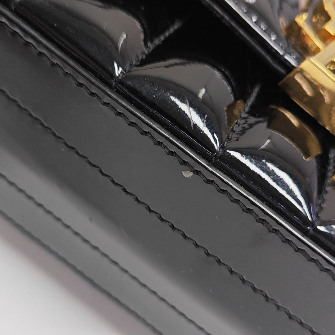 VICKY Quilted Patent Leather Black