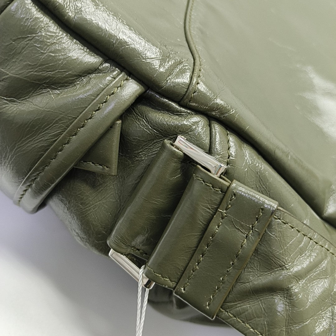 Leather Shoulder Bag Green