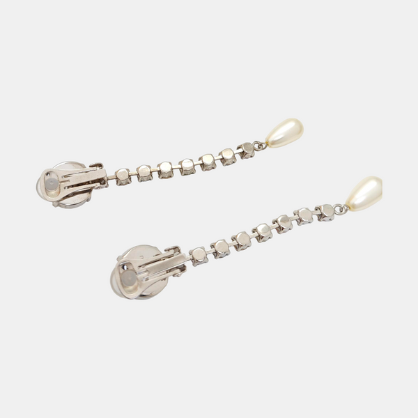 Silver-tone Metal Synthetic Crystal Silver Earring