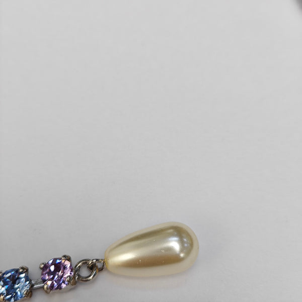 Silver-tone Metal Synthetic Crystal Silver Earring