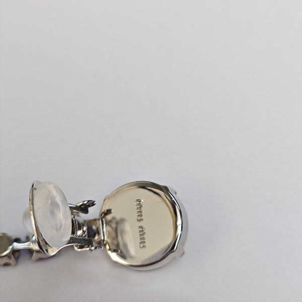 Silver-tone Metal Synthetic Crystal Silver Earring