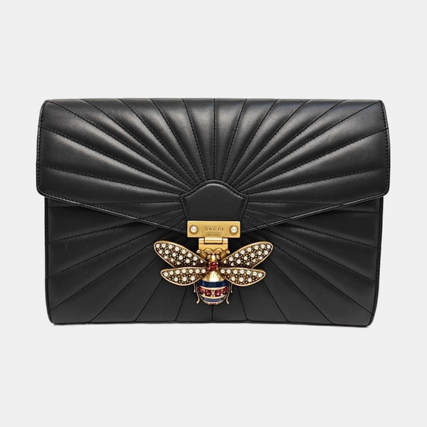 Queen Margaret Quilted Calfskin Black