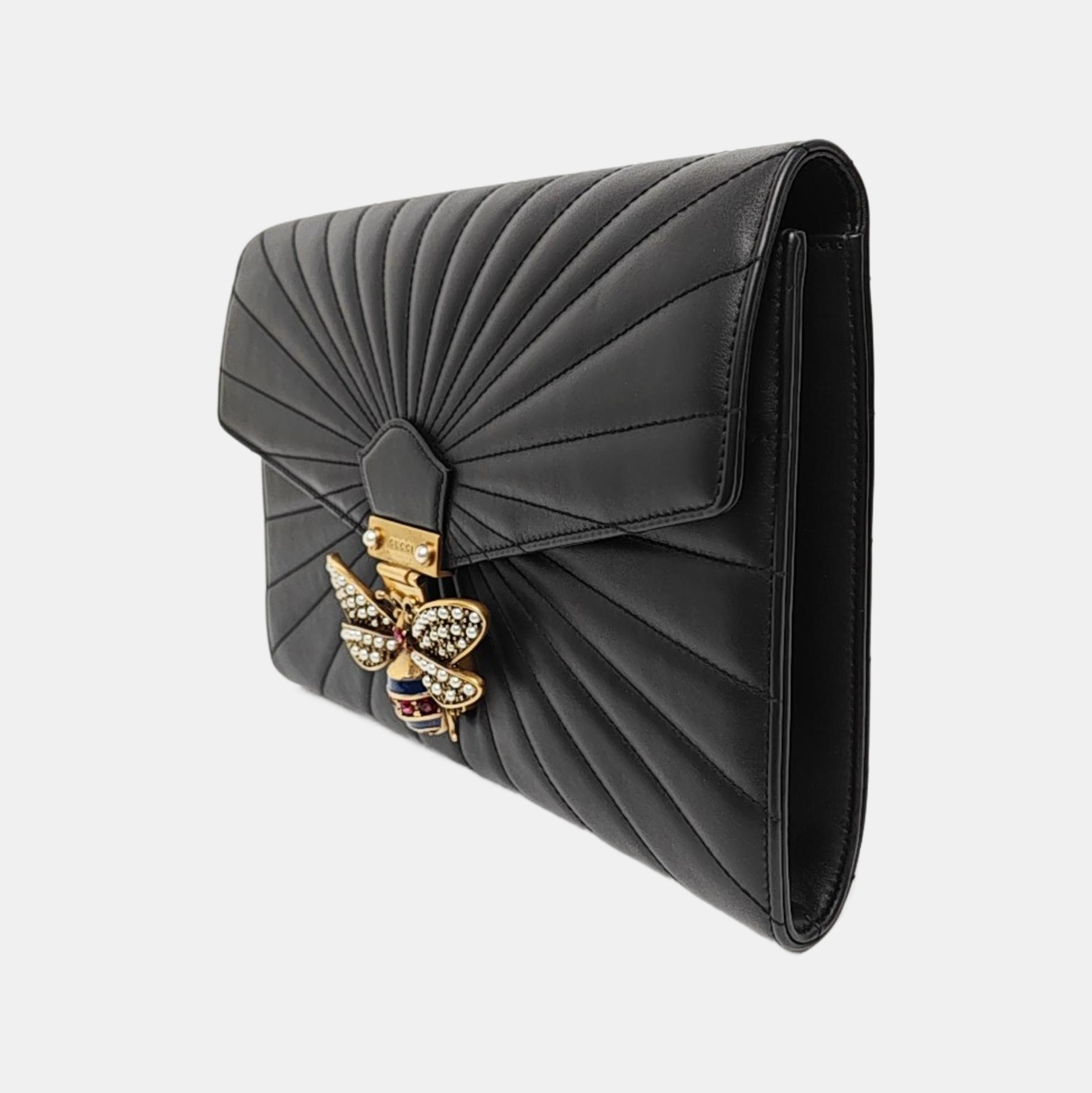 Queen Margaret Quilted Calfskin Black