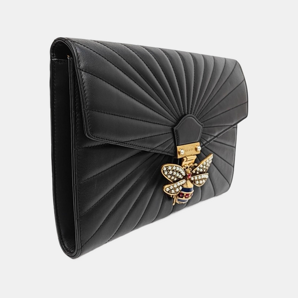 Queen Margaret Quilted Calfskin Black