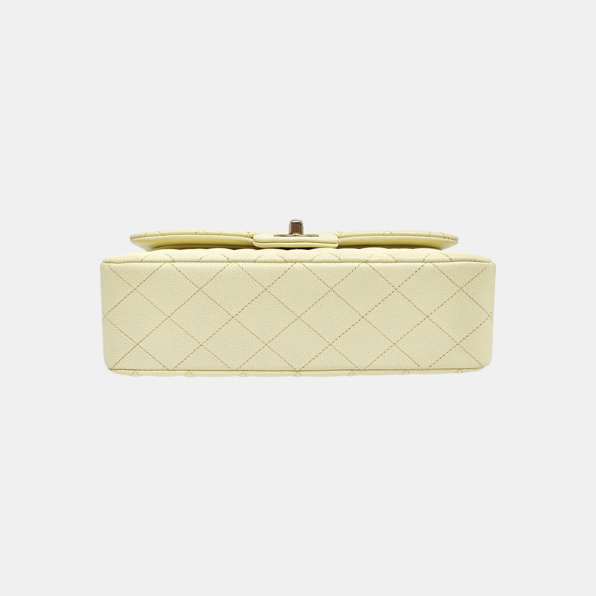 CLASSIC FLAP Small Quilted Grained Calfskin Yellow