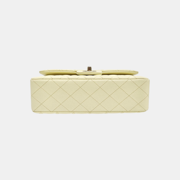 CLASSIC FLAP Small Quilted Grained Calfskin Yellow