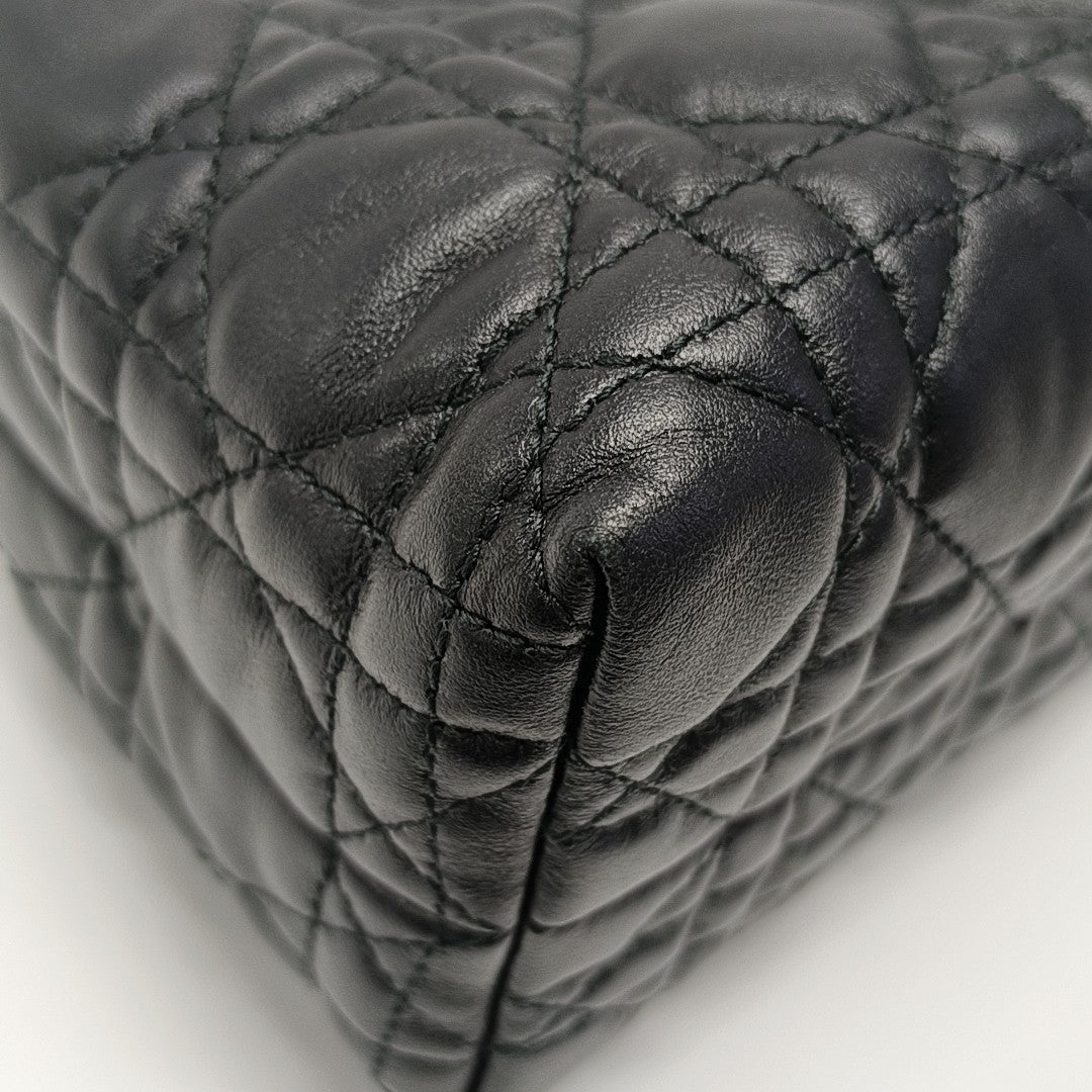 Jolie Top Handle Mini Cannage Lambskin Black