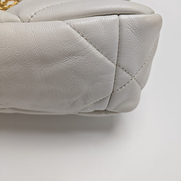CHANEL 19 Small Quilted Lambskin White