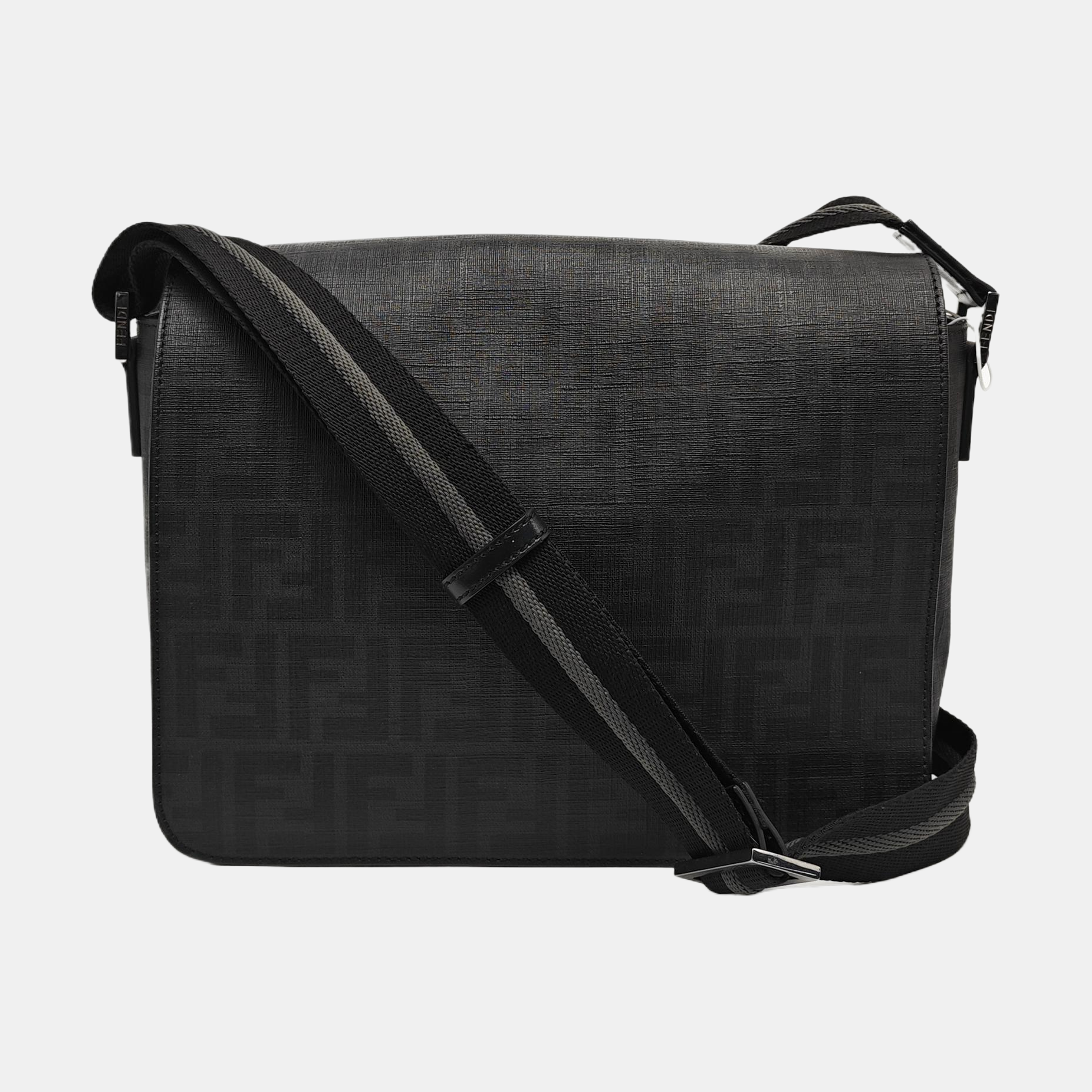 Coated Canvas Crossbody Bag Medium Black
