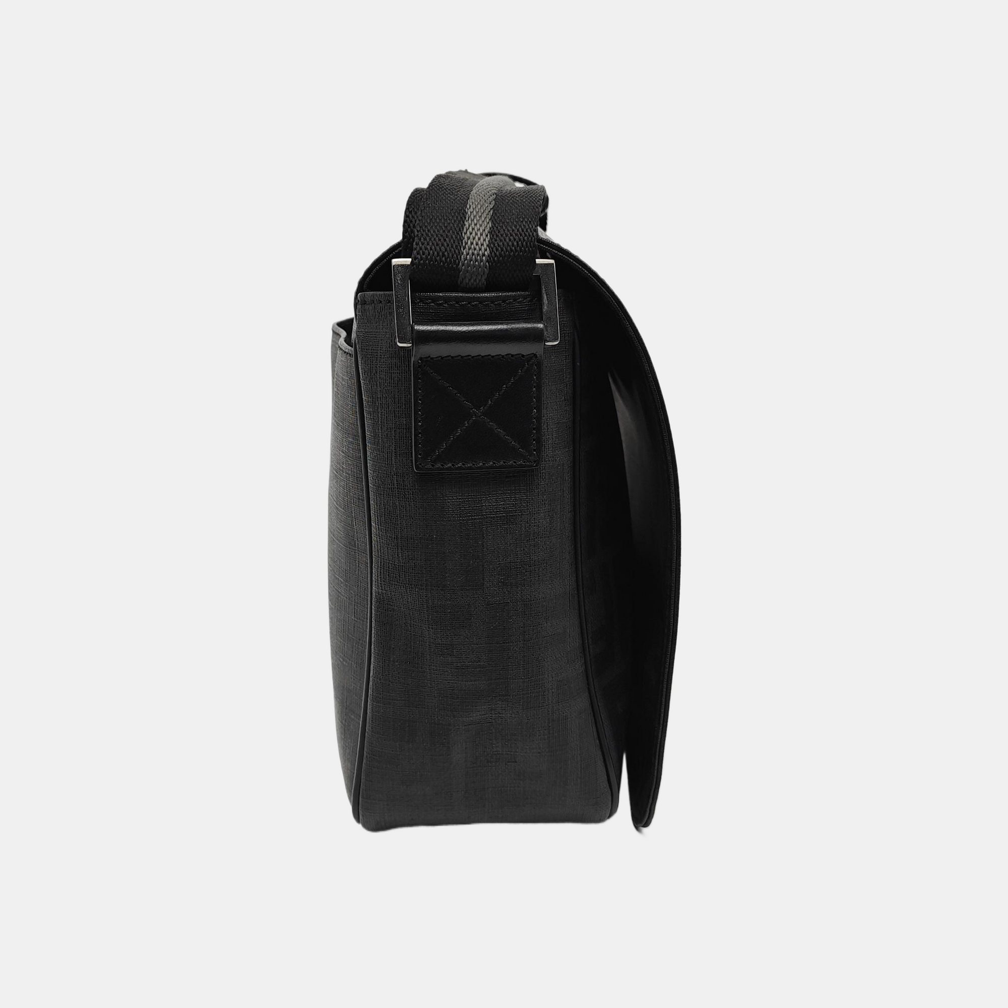 Coated Canvas Crossbody Bag Medium Black