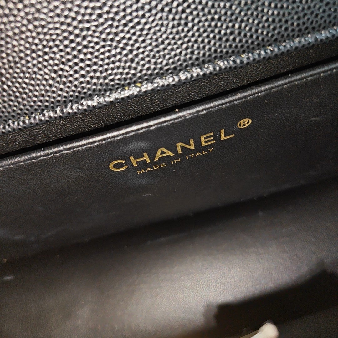 BOY CHANEL Medium Quilted Grained Calfskin Black