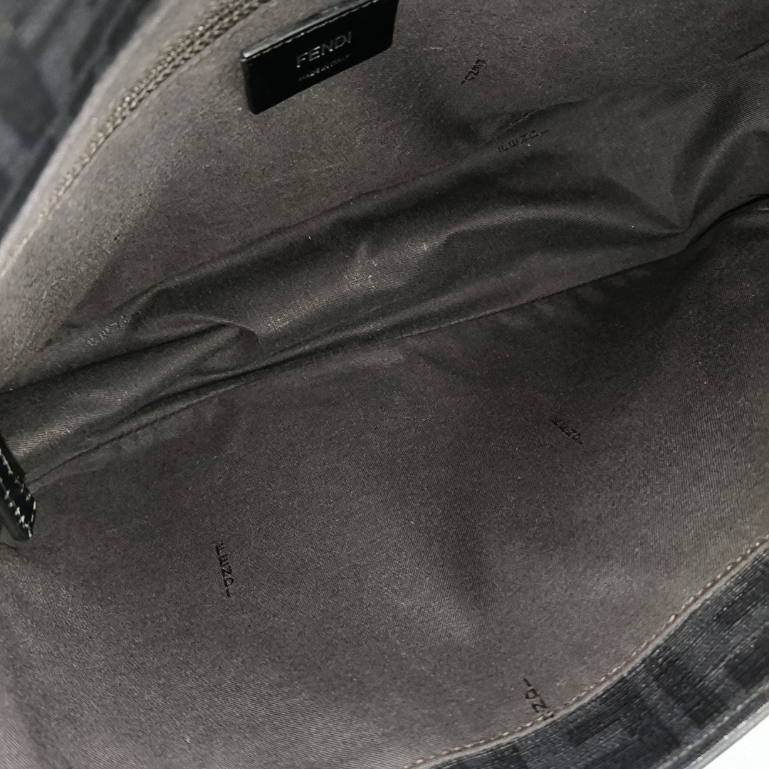 Coated Canvas Crossbody Bag Medium Black