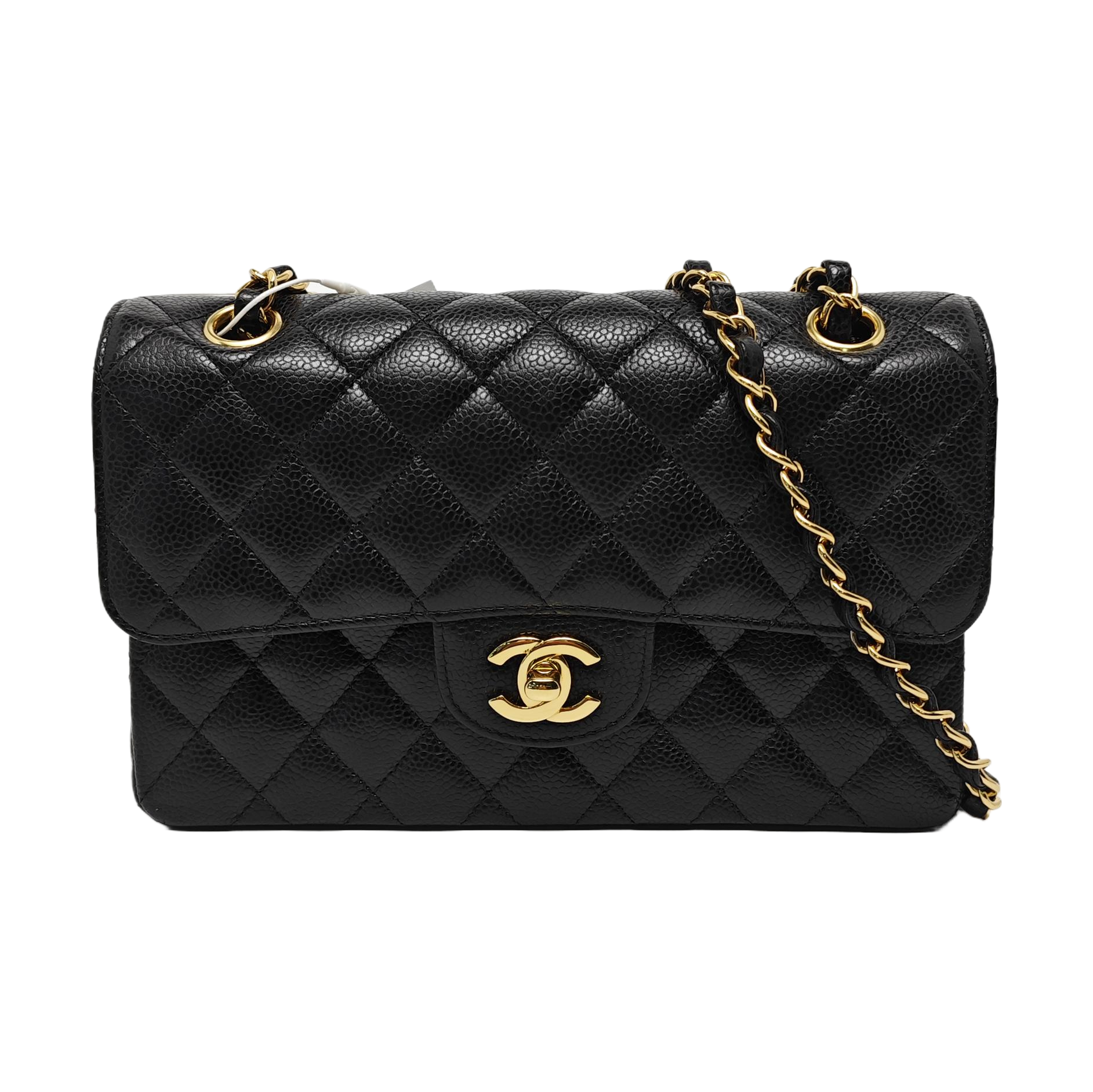 CLASSIC FLAP Small Quilted Grained Calfskin Black