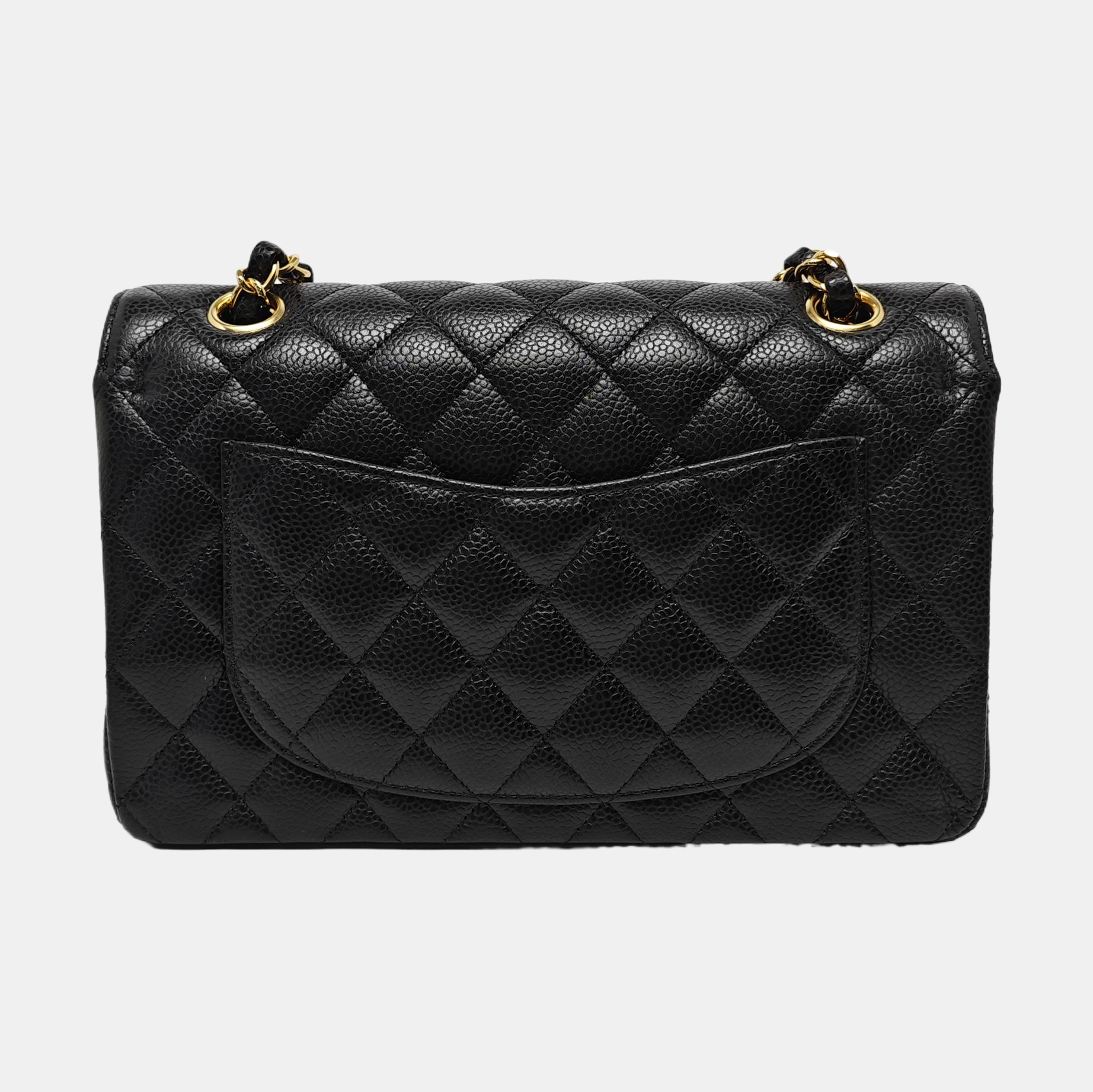 CLASSIC FLAP Small Quilted Grained Calfskin Black