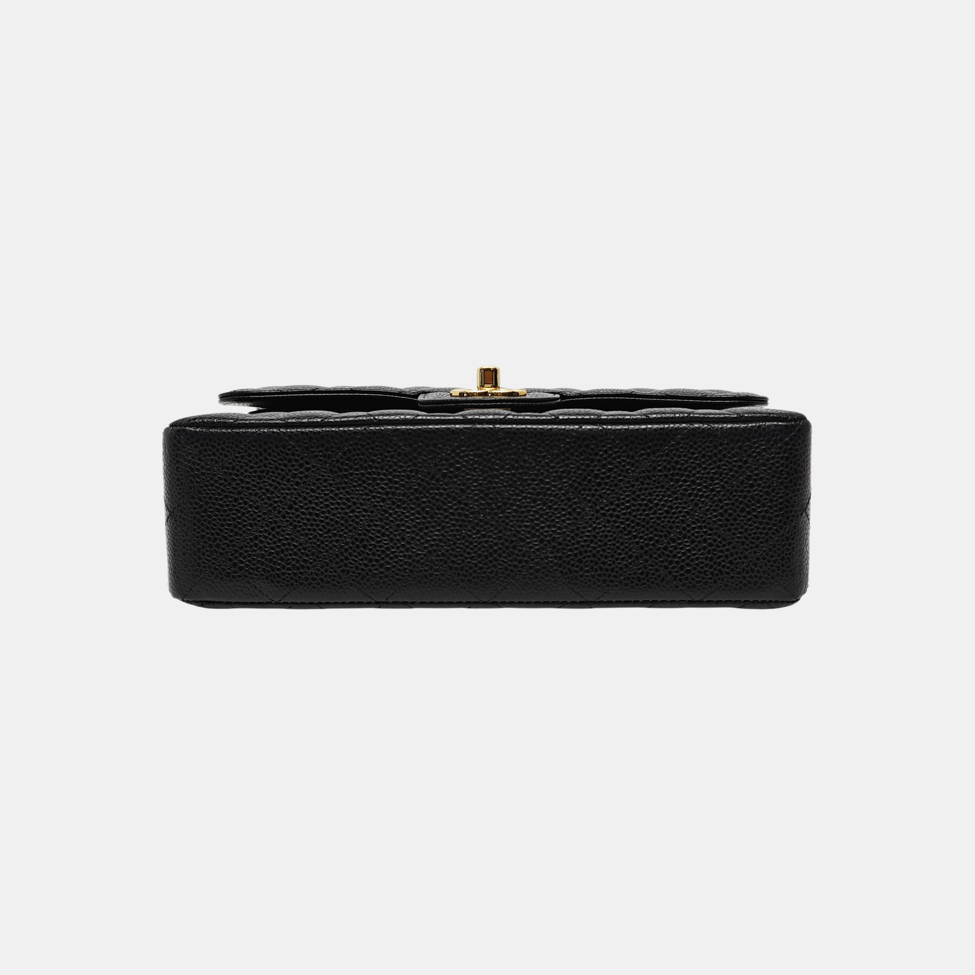 CLASSIC FLAP Small Quilted Grained Calfskin Black
