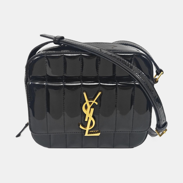 VICKY Quilted Patent Leather Black