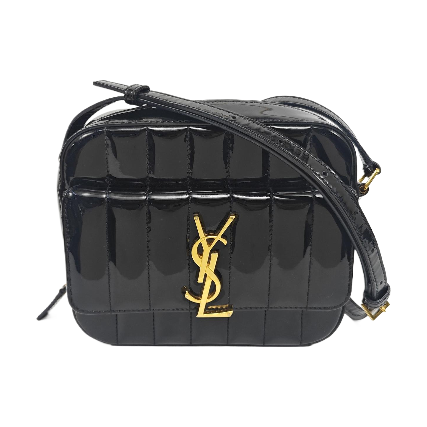 VICKY Quilted Patent Leather Black