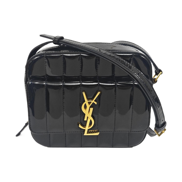 VICKY Quilted Patent Leather Black