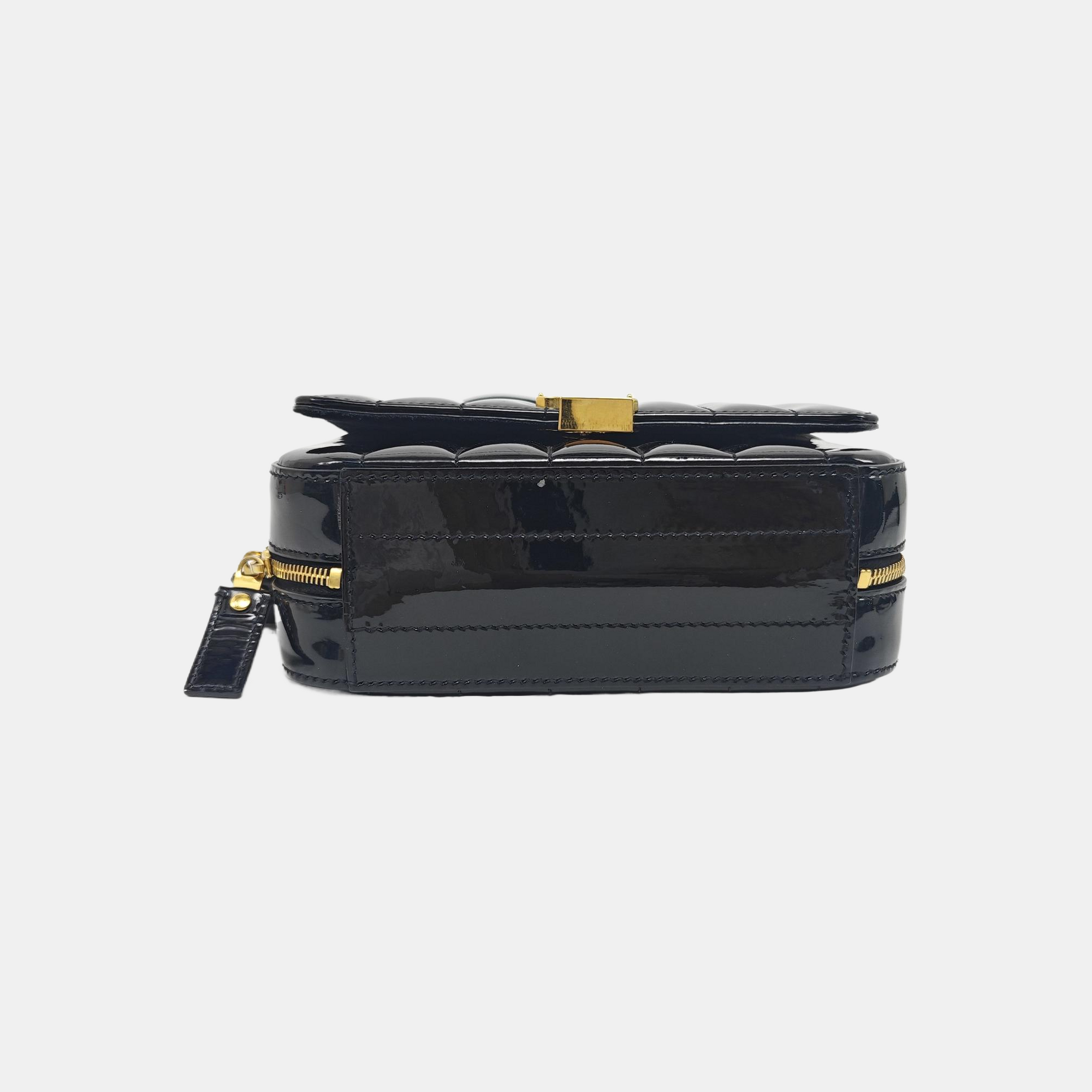VICKY Quilted Patent Leather Black
