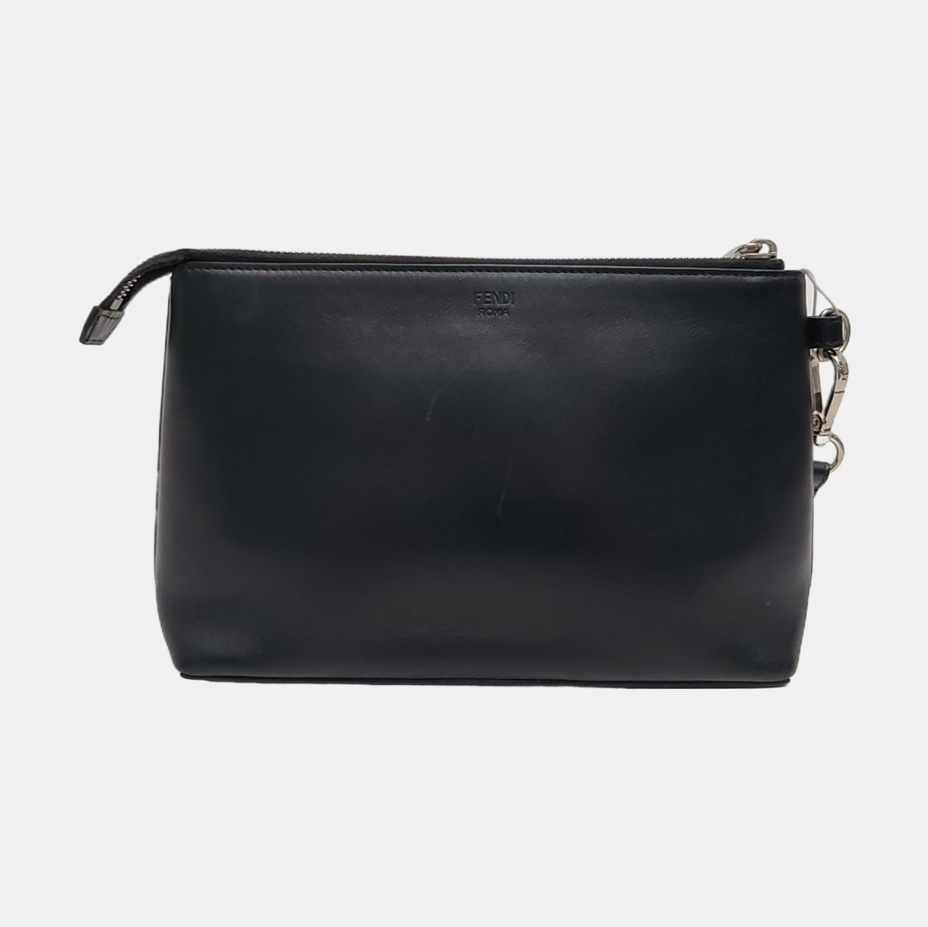 Calfskin Top Handle Bag Medium Black